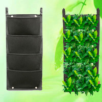 China 4 Pocket Reinforce Wall Planter Green Field Pots Grow Container Bags HT5092B