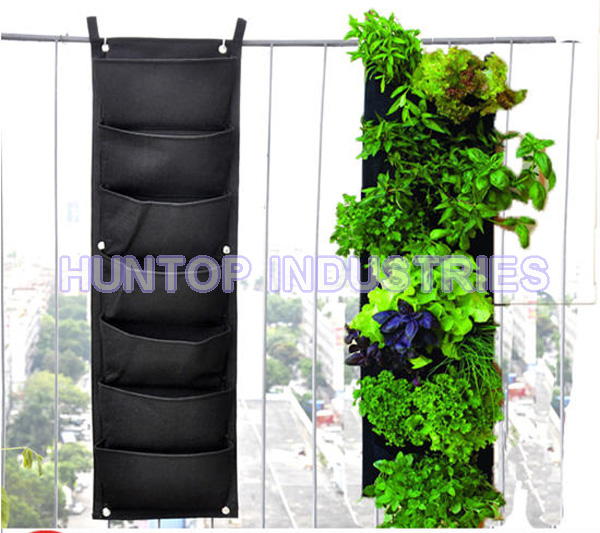 China 7 Pocket Reinforced Vertical Wall Flower herb Planting Bag HT5093B China factory supplier manufacturer