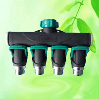 China 4-way Garden Hose Splitter Water Pipe Faucet Shut-off Valve Manifold HT1276E2 China factory manufacturer supplier