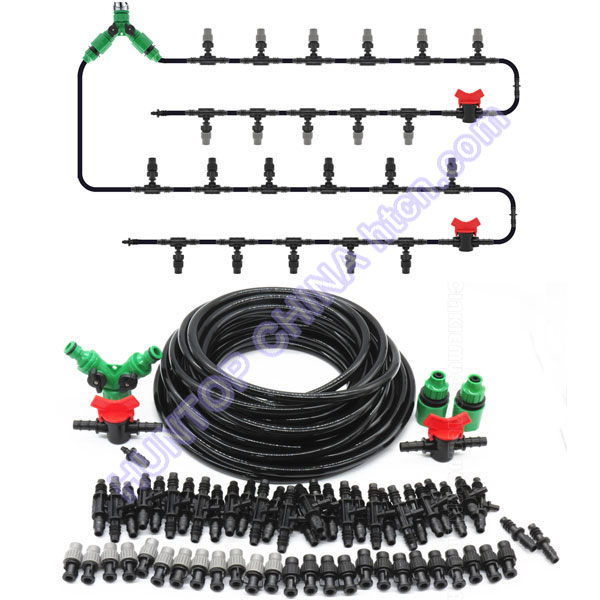 China 25M Garden Hose Misting Irrigation System Watering Kits HT1110 China factory supplier manufacturer