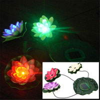 China Solar Power LED Floating Lotus Light Night Pond Garden Fountain Pool Flower Lamp HT5382