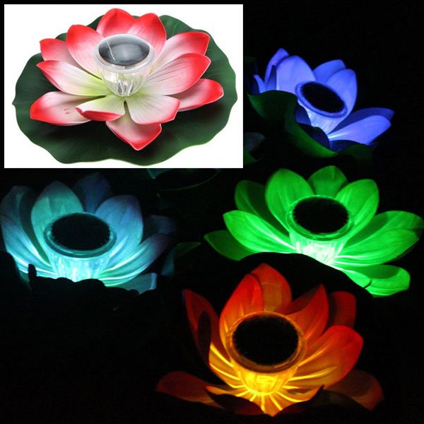 China Solar Floating Lotus Flower Night light Lamp HT5381 China factory supplier manufacturer