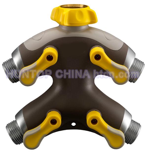 China Garden Metal 4-Outlet Hose Shutoff Manifold HT1276J China factory supplier manufacturer