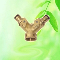 China Twin Shut-off Vavles Brass Hose Coupling Connector HT1272