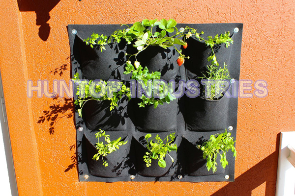 China 9 Pockets Wall Planter Green Pots Grow Container Bags HT5096 China factory supplier manufacturer