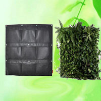 China 9 Pockets Wall Planter Green Pots Grow Container Bags HT5096