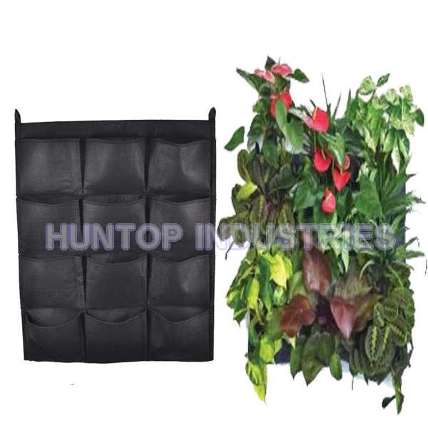 China 12 Pockets Reinforced Hanging Wall Mount Flower Planter Bag Grower HT5097C China factory supplier manufacturer