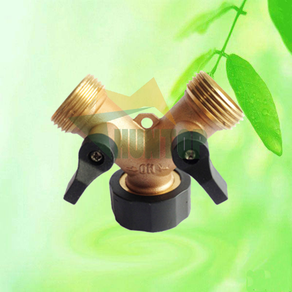 China Brass Dual Outlet Hose Adapter HT1275 China factory supplier manufacturer