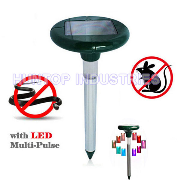 China Solar Power Ultrasonic Mouse Snake Pest Repeller With LED Light HT5301A China factory supplier manufacturer