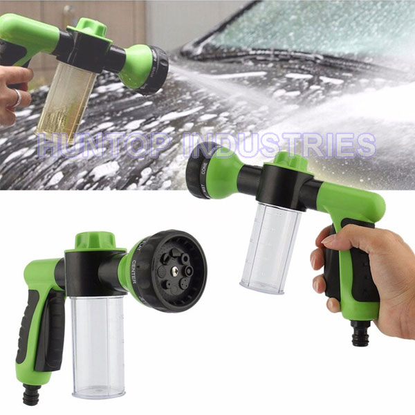 China 8 Spray Pattern Sprayer Car Wash Nozzle with Soap Dispenser HT5078G China factory supplier manufacturer