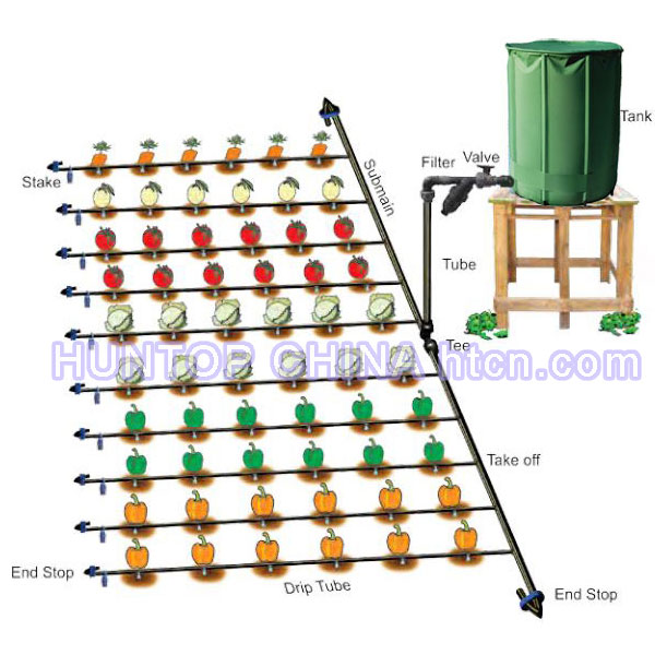 China 500M2 Self Watering Barrel Drip System Water Tank Gravity Drip Kit HT1108 China factory supplier manufacturer