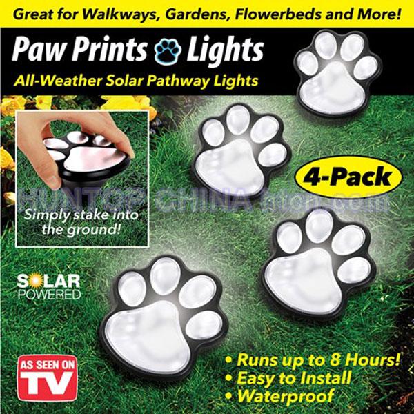 China LED Solar Powered Paw Print Yard Lights HT5383 China factory supplier manufacturer